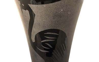 Verrerie Doyen - Vase - Art Deco 1930-35 - black glass (hyalite)