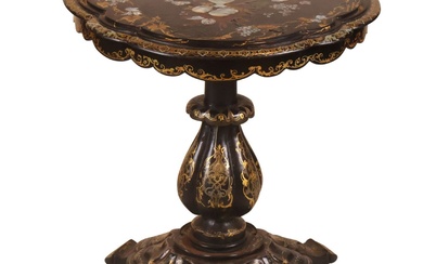Victorian Mother-of-Pearl Inlaid Papier Mache Table