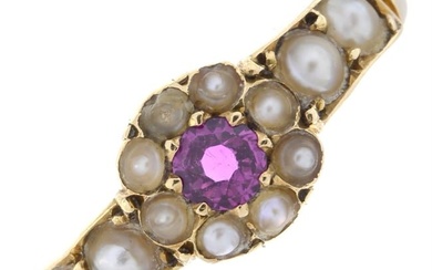 Victorian ruby & split pearl ring