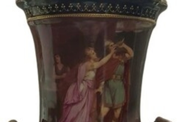 Vienna style vase decorated with Wagnerian scenes from Tristan & Isolde & Die Walküre - Porcelain
