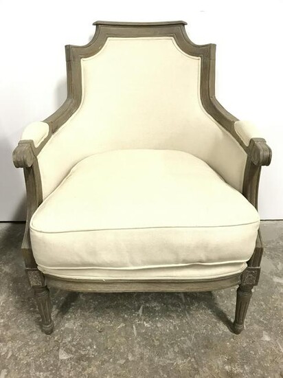 Vintage Cream Toned Upholstered Bergere Chair