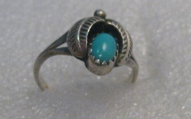 Vintage Southwestern Sterling Turquoise Ring, sz. 5