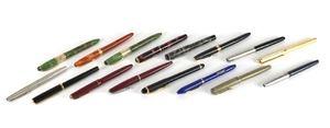 Vintage and later fountain pens including a Parker red marbl...