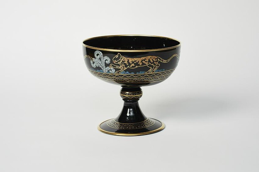 Vittorio Zecchin Style Footed Glass Bowl