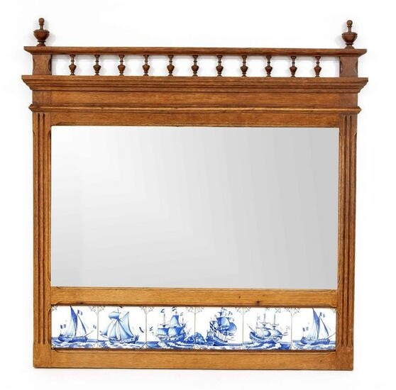 Wall mirror with tiles, end of