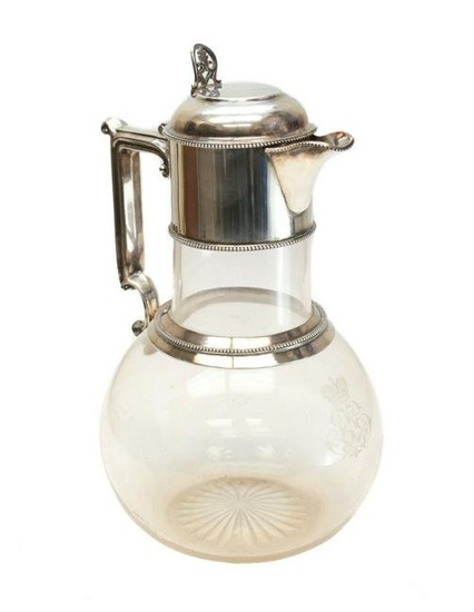 Walter Latham Sterling Silver and Cut Glass Decanter