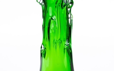 Whitefriars Green Glass Designer Vase