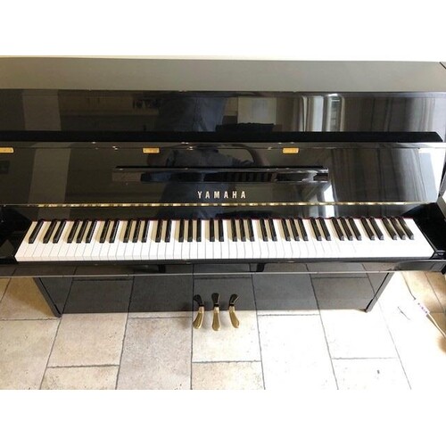 Yamaha (c2008) A Model B1-PE upright piano in a bright eboni...