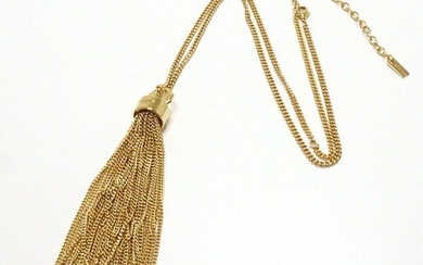 Yves Saint Laurent Saint Laurent SAINT LAURENT tassel long necklace metal gold tone 71cm