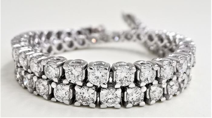 collection diamonds vvs very rare - 14 kt. White gold - Bracelet - 4.20 ct Diamond - AIG Certified No Reserve