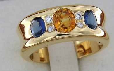 evagold - 18 kt. Yellow gold - Ring - 1.70 ct Sapphire