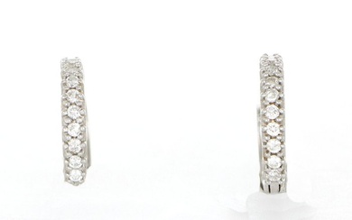 no reserve price - 18 kt. White gold - Earrings - 0.30 ct Diamond