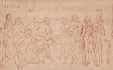 European School, 18th/19th Century Sketch of Soldiers Gambling or Casting Lots