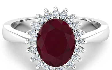 14KT White Gold 1.50ct Ruby and Diamond Ring