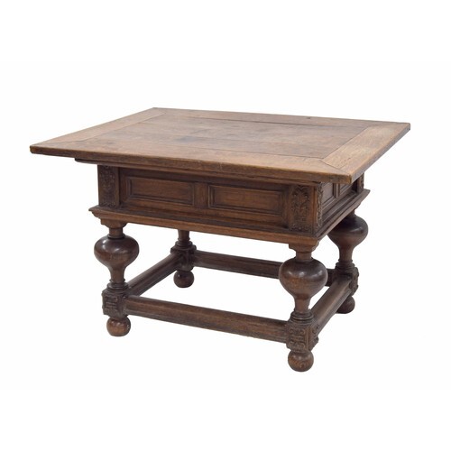 17th century and later Dutch oak 'counter-type' table, the r...