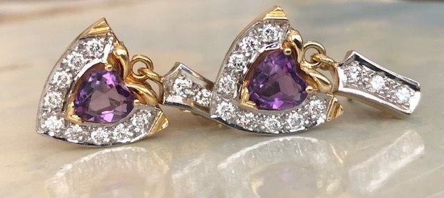 18 kt. Gold Earrings with approx 1.20 ct Diamonds and