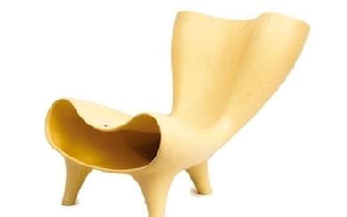 MARK NEWSON - LÖFFLER Pale yellow "Orgone" chair, 1993 Plaster,...