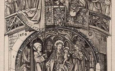 1876 Master of 1466 The Large Virgin of Einsiedeln Engraving Durand Goring Unique