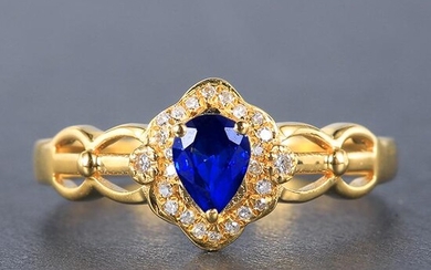 18K White Gold 0.35ct sapphire & Diamond Ring