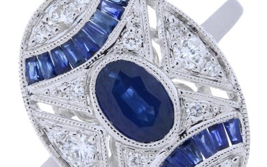 18ct gold sapphire & diamond dress ring.