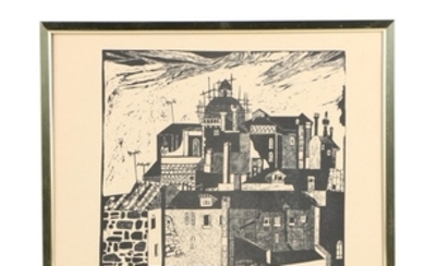 Elettra Metallino 1962 Woodcut "Case a Venezie"