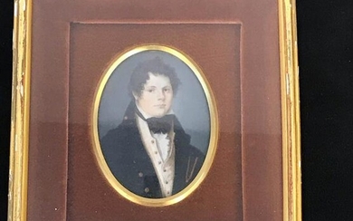 18th C. English Miniature Painting of Young Navy