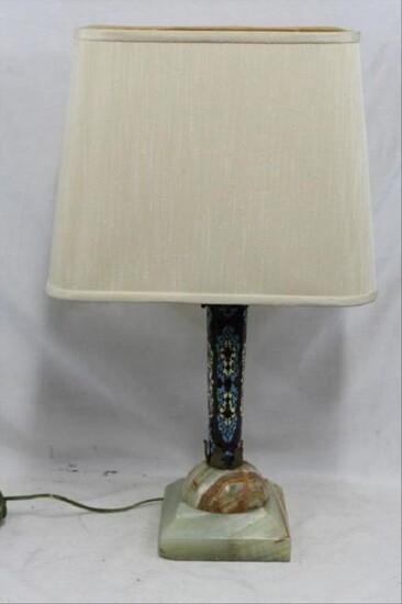 19 Century French Champleve Enamel Lamp