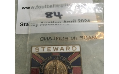 1966 World Cup Stewards Football Badge: Stunning large metal...