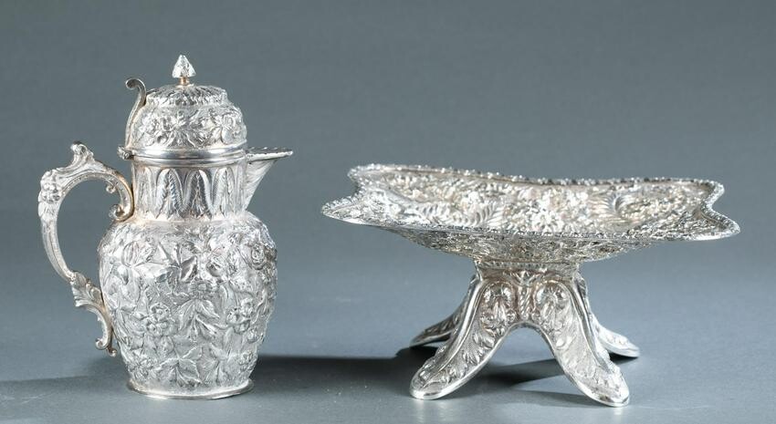 2 Baltimore repousse silver pieces, 19th c.