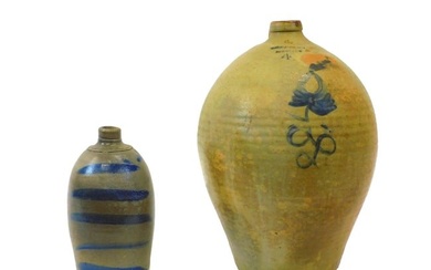 (2) stoneware jugs. 19th-century. To include