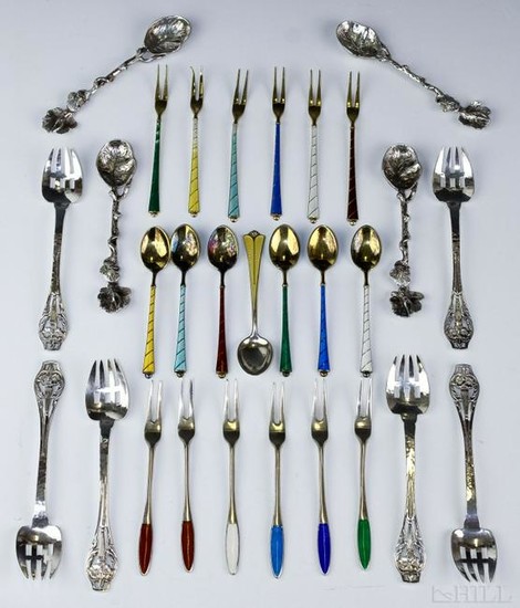 29p Sterling Silver Demitasse Spoons & Forks 366gr