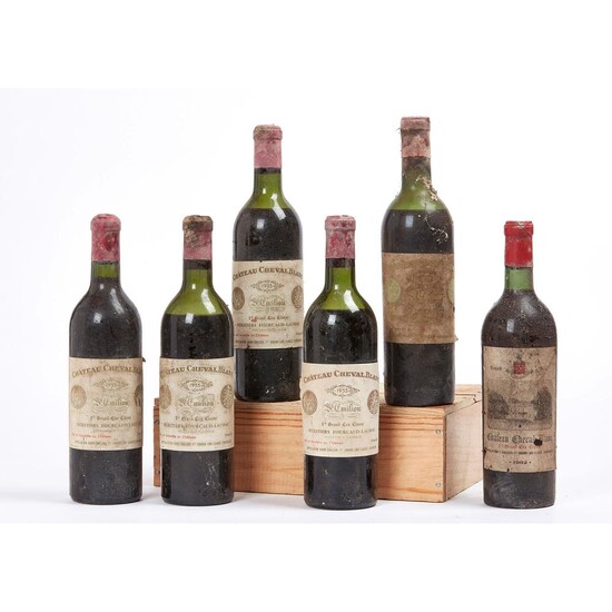 4 bouteilles Château CHEVAL-BLANC, 1° Grand Cru Saint-Emilion 1955