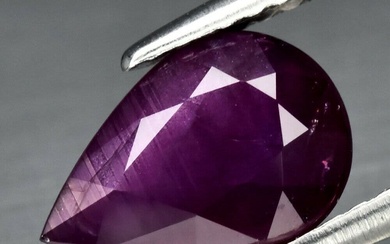 50$---2.15ct 9.3x6.4mm Pear Natural Unheated Pinkish Purple Sapphire, Tanga