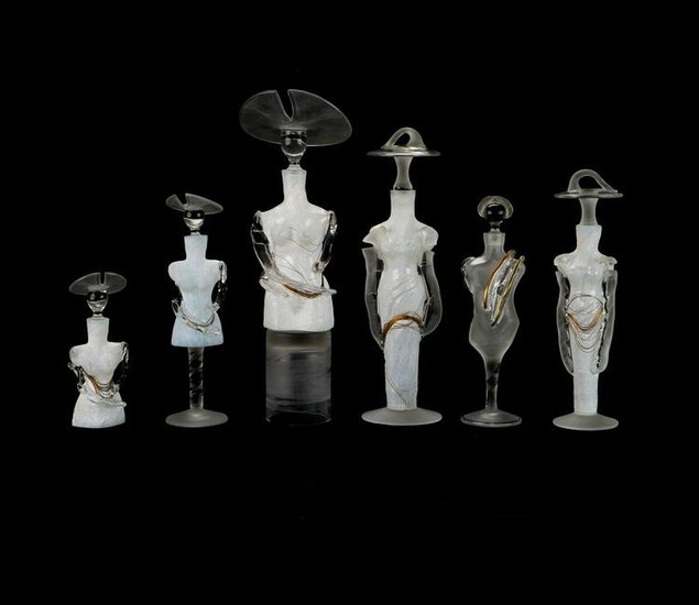6 Figural Glass Perfume Bottles Elena Graure Manta