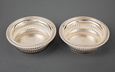 Pair of French Silverplate Wine Coasters