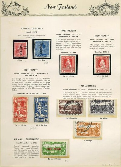 71 RARE Antique New Zealand Stamp Collection 1920s