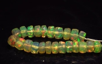 4.51 Ct Genuine 24 Drilled Round Faceted Opal Beads