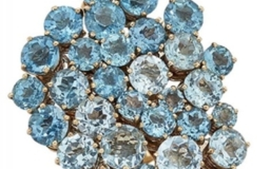 A blue topaz dress ring, by H....