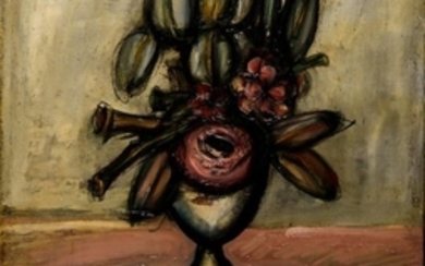 Franz PRIKING (1929 1979). Vase de fleurs sur un e…