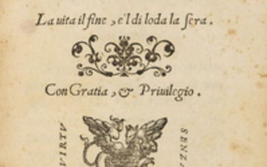 Lionardi (Alessandro) Rime , Venice, Giovanni Griffo, 1547; and another, Gelli, Capricci, 1605 (2)