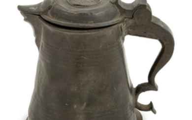 A Swedish Pewter Tankard Height 6 7/8 inches.