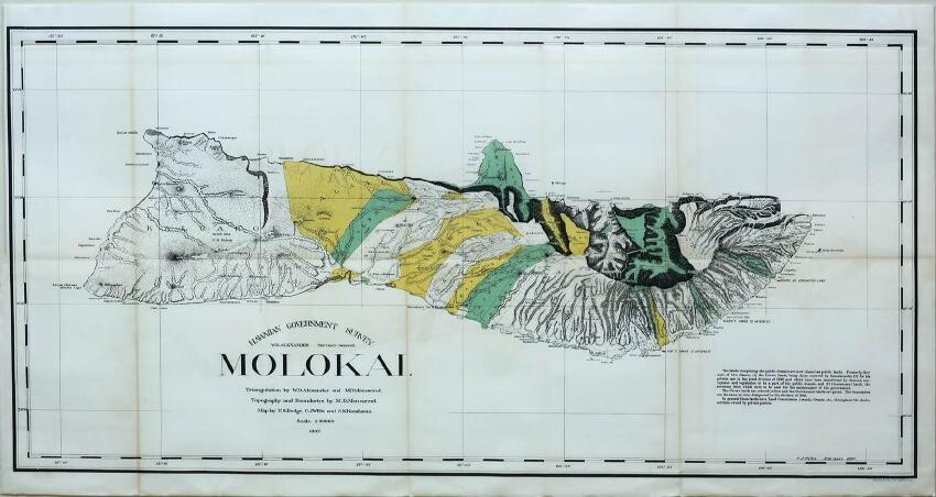 Alexander Map of Molokai, Hawaii