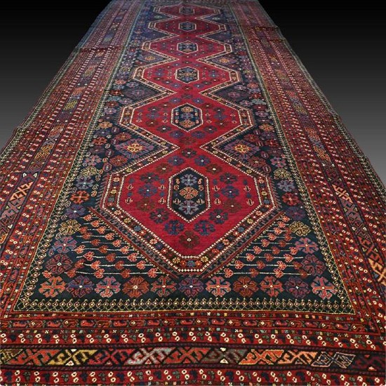 Antique oversized Shirwan Kazak rug - 14.6 x 5.6