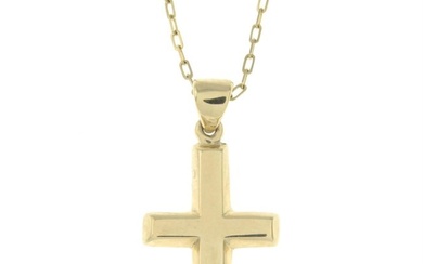 9ct gold cross pendant & chain