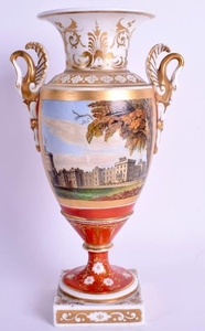 A 19TH CENTURY CHAMBERLAINS WORCESTER TWO HANDLED VASE