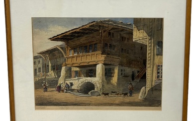 A 19TH CENTURY WATERCOLOUR PAINTING ON PAPER DEPICTING A...