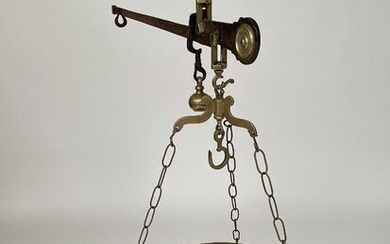NOT SOLD. A 19th century iron and brass scales. 18-19th century. H. 85 cm. L. 90 cm. – Bruun Rasmussen Auctioneers of Fine Art