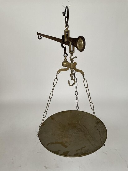 NOT SOLD. A 19th century iron and brass scales. 18-19th century. H. 85 cm. L. 90 cm. – Bruun Rasmussen Auctioneers of Fine Art