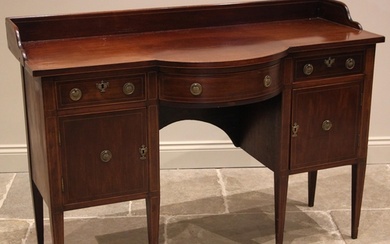 A 19th century mahogany sideboard, possibly Irish, the galle...