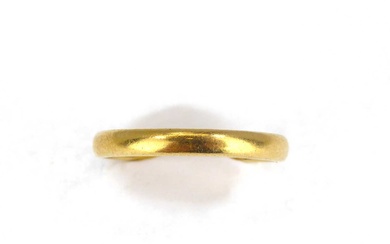 A 22ct gold thin wedding band, size L, approx. 2.4g.Condition...